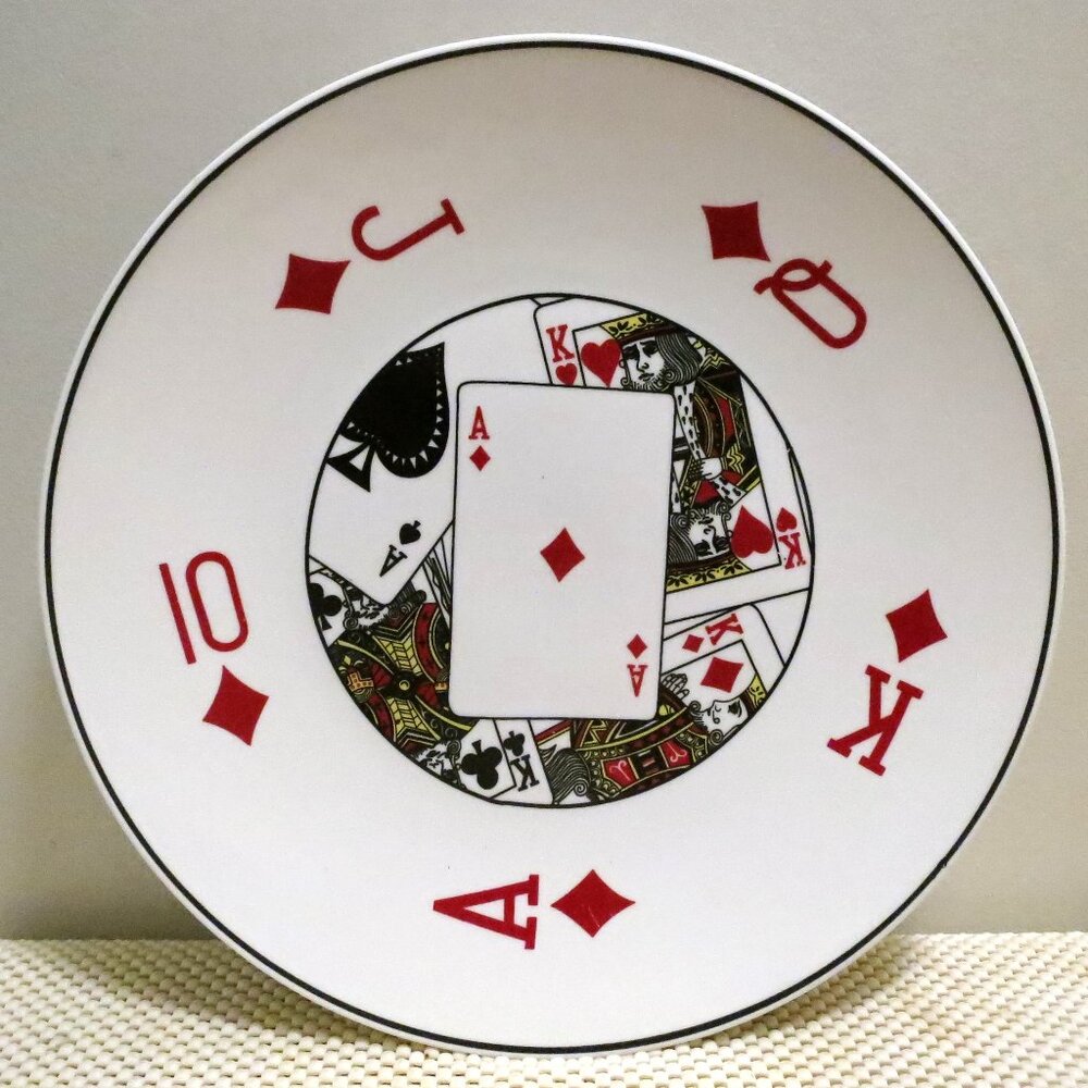 Deco Art by CTG Charger Serving Plate 12.5" Playing Card Ace of Diamonds Ceramic